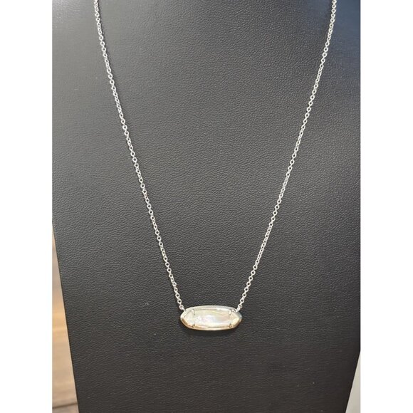 NWT Kendra Scott Mom Script Pendent Necklace Silver Reversible And Adjustable - Picture 6 of 8